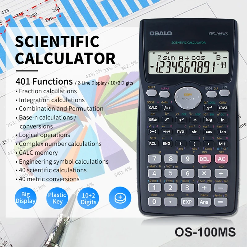 OSALO OS-100MS 401functions lcd calculator scientific calculator