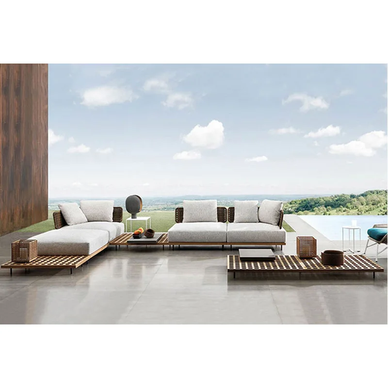 wooden frame fabric chaise sectional lounge sofa