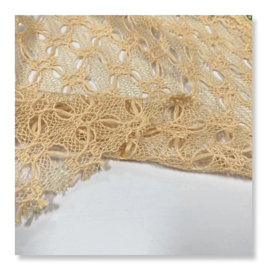 soft good texture yellow polyester  yarn dyed tricot  knitted crocheted fabric for dress