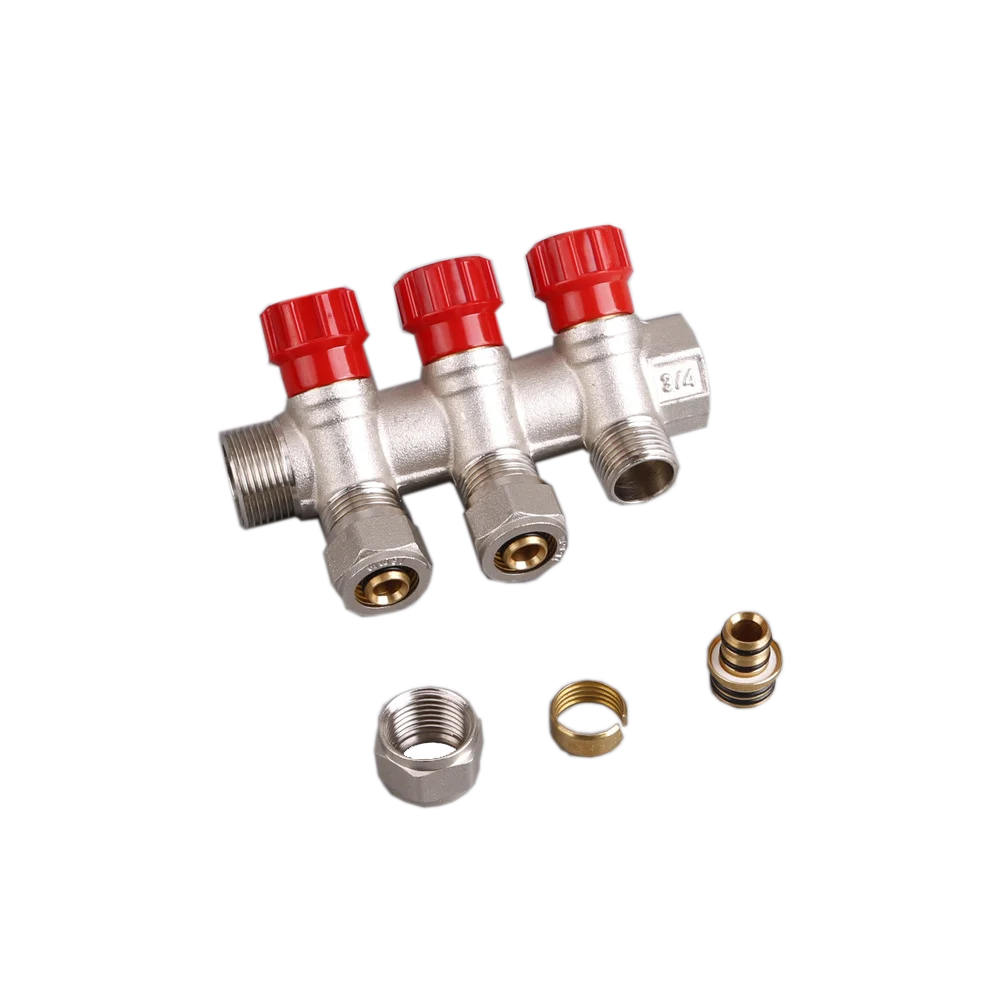 Separate Brass Pex Tubing water Distribution Manifolds  For Underfloor Heating System 3/4' 1' HVAC