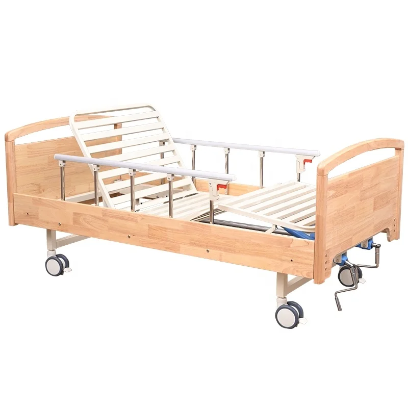 Hot Sale Comfortable Two-function Adjustable Wooden Medical Care Bed 2 crank hospital beds two function patient bed