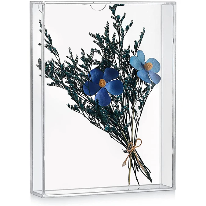 Customized DIY All Clear Memory Box Photo Picture Frame Tabletop Display Case Shadow Acrylic box Frames For Dried Flowers
