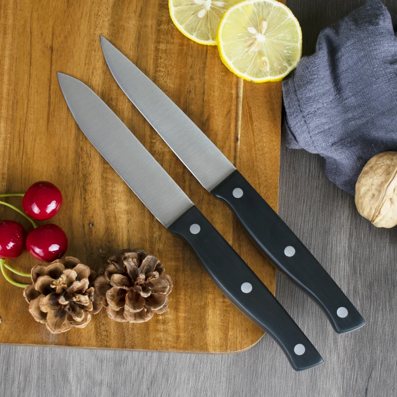 Набор кухонных ножей из 18 предметов с ручкой-помпоном и деревянным блоком, набор кухонных ножей из нержавеющей стали