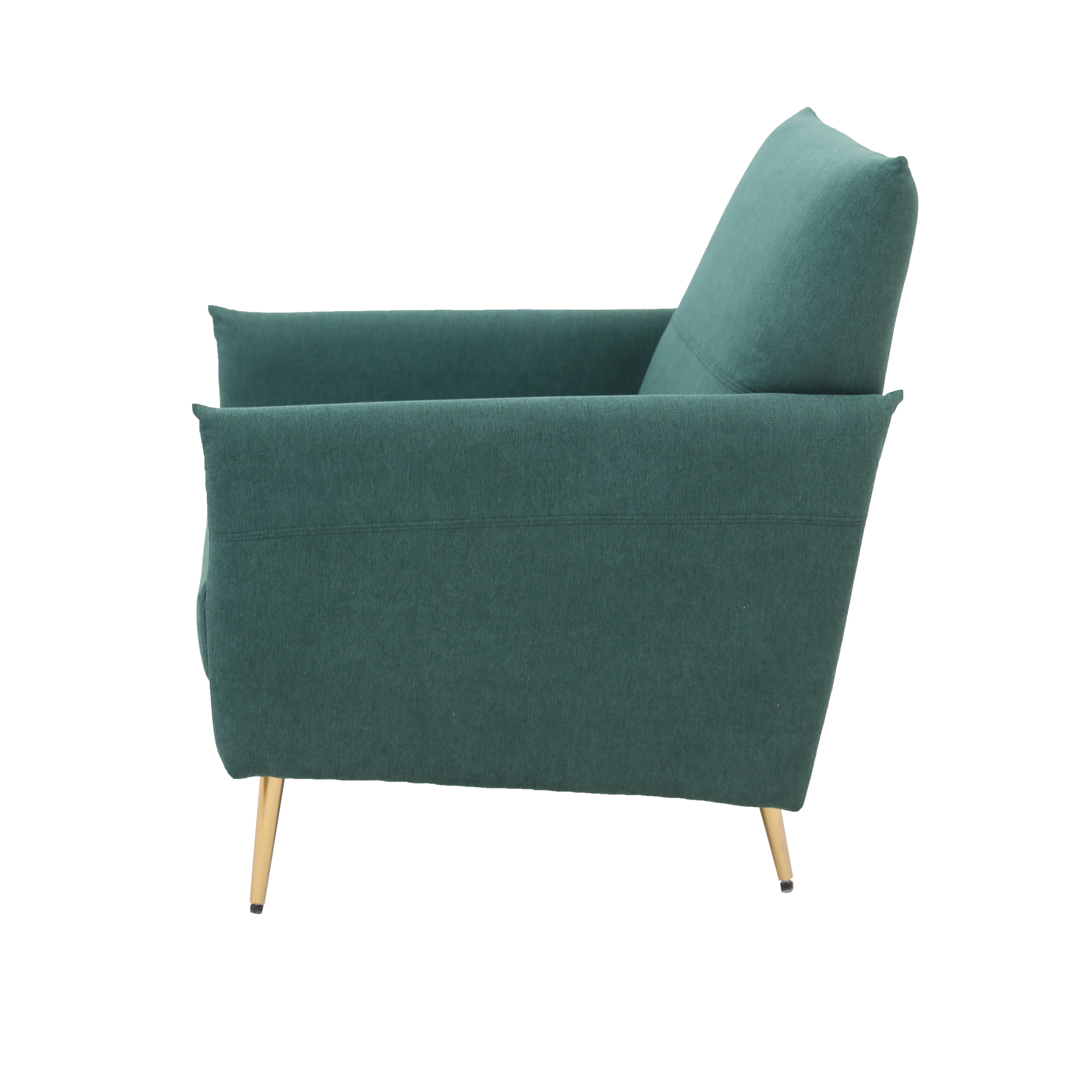 Sans Luxury Green Fabric One Seater Sofa Armchair Living Room Accent Chairs