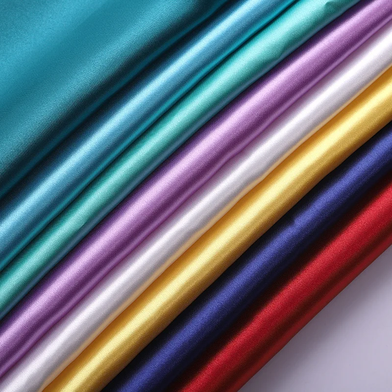Wholesale 100% Polyester Fabrics Customized  Imitation Acetate Satin Fabrics Thick Satin Fabrics For Dress