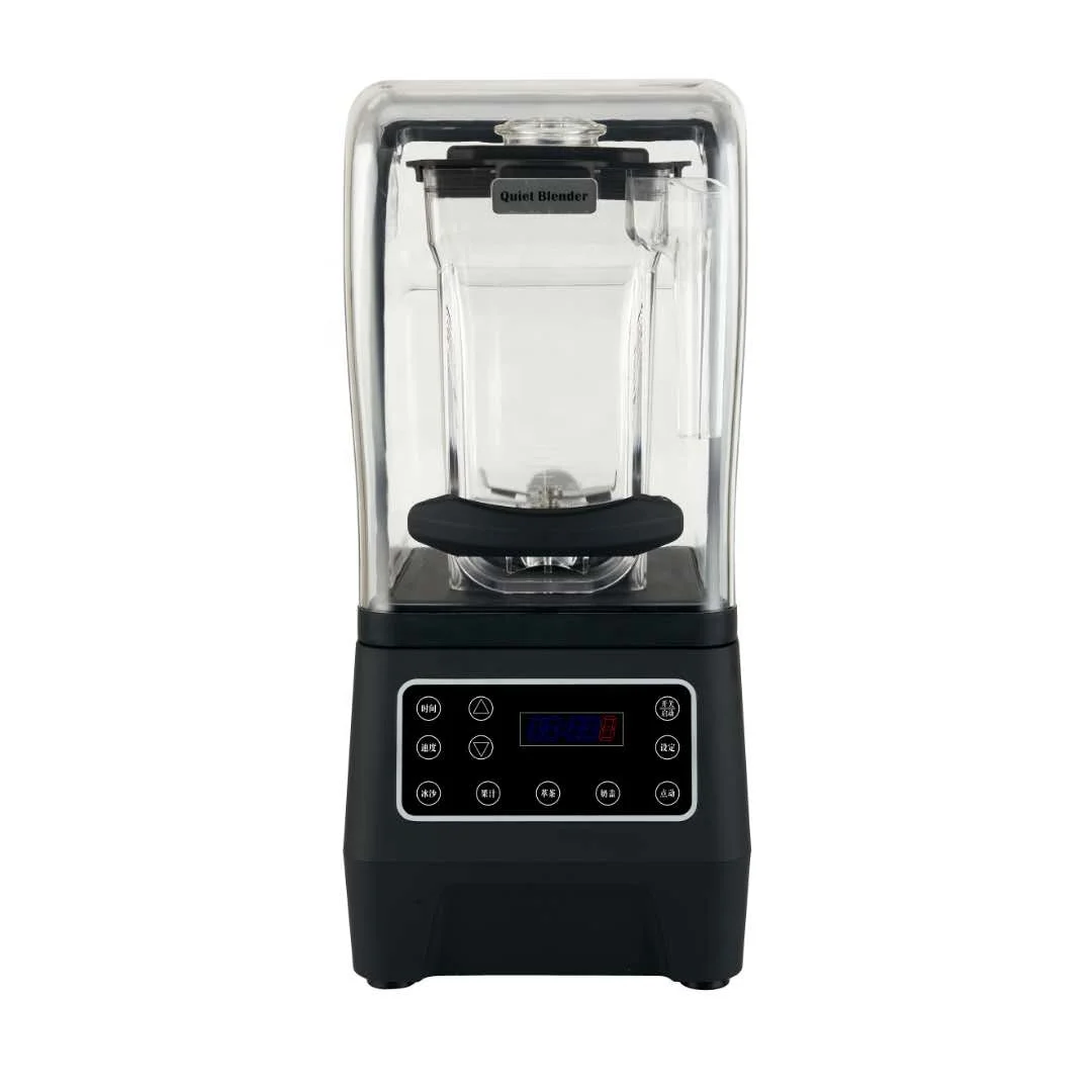 1.6L Commercial silent Blender with digital touch panel and sound cover  anti noise blender for milk shop and coffee bar
