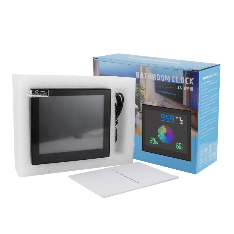 Thermometer Hygrometer IP65 Waterproof Wall Clock Dual Alarms Timer Temp Humidity Meter Countdown Clock Bathroom Digital Clock