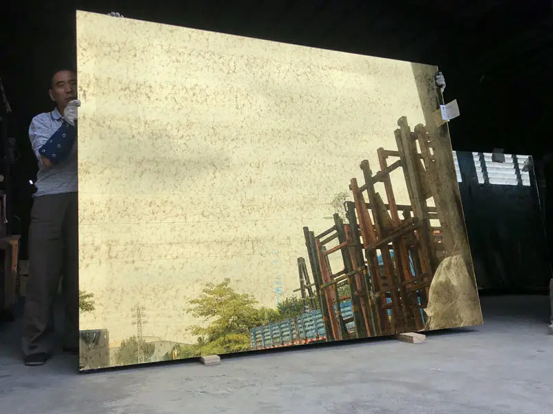 A-1 Golden antique mirror glass made by manufacturer for Interior decoration wall mirror glass