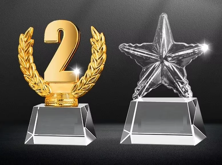 New Customized Sculpture Five Pointed Star Thumb Crystal Dance Competition Award Trophy