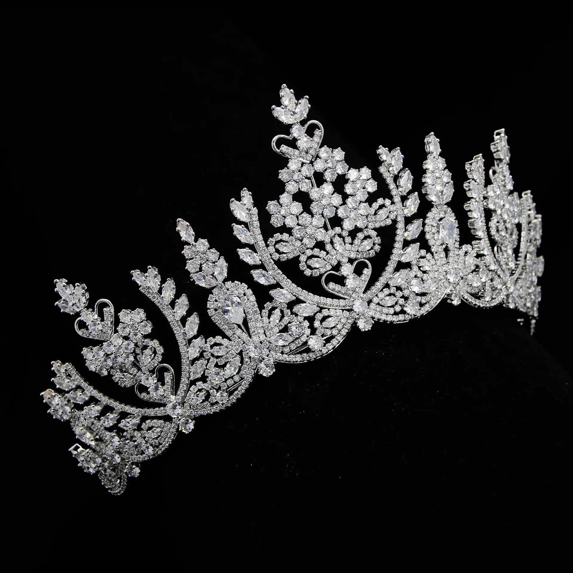 Zircon Bridal Tiara Wedding Hair Accessories Luxury Rhinestone Crown
