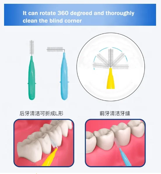 Interdental brush pick China factory soft blister card packing interdental brush toothpick for oral cleaning