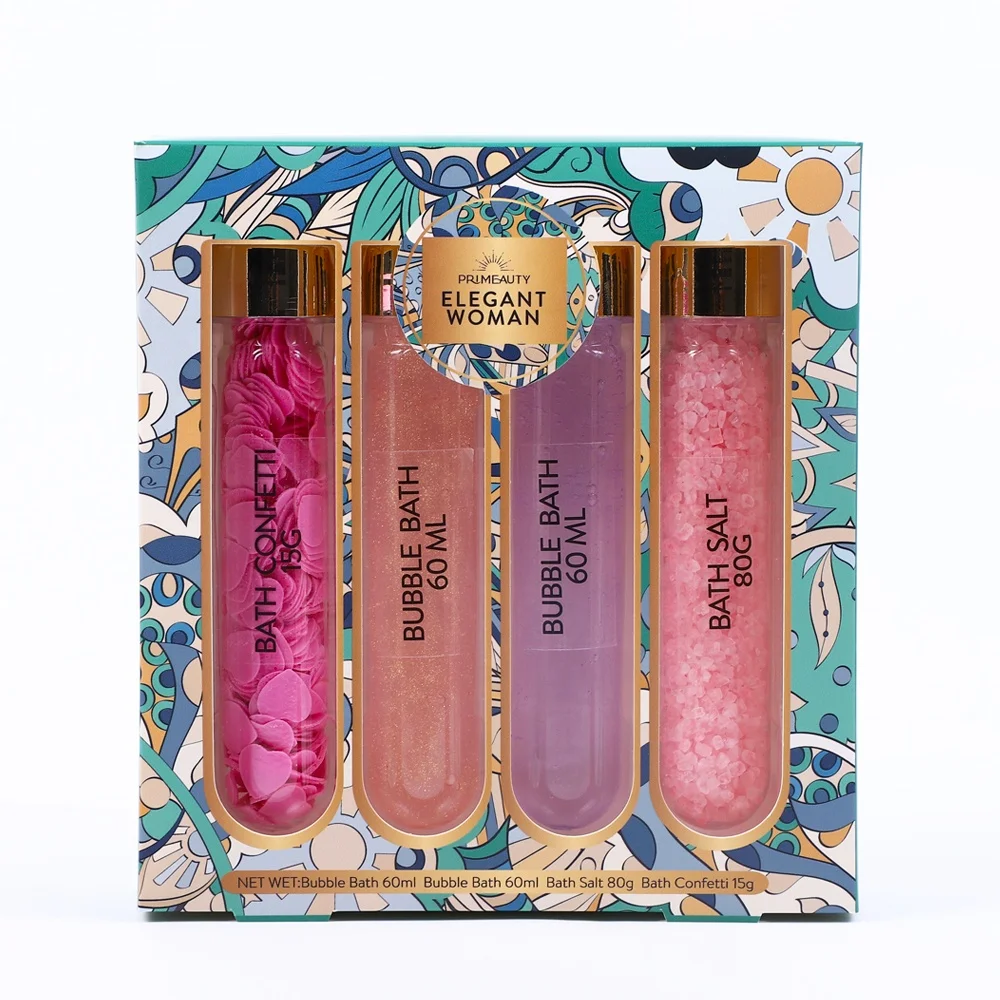 women bath kit ladies relaxing luxury vegan soap paper bath salts shower gel bubble bath body wash gift set