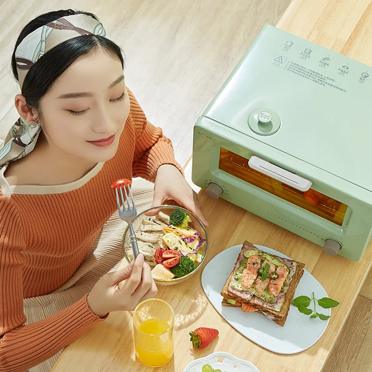 2021 новый дизайн паровой тостер из нержавеющей стали объемом 10 л мини-духовка в зеленом цвете