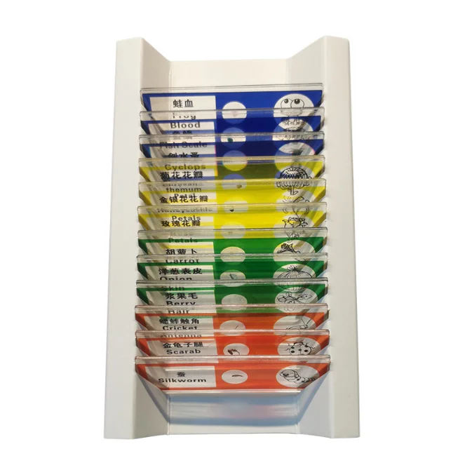 Plastic Prepared Microscope Slides for Kids 48pcs Animals Insects Plants Flowers Sample Microscope Slides with Specimens