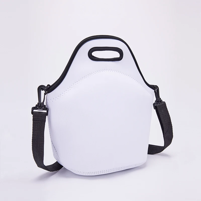 Custom Eco Friendly Neoprene Sublimation Blank Lunch Tote Bag With Shoulder Strap Thermal Lunch Bag For School Kids