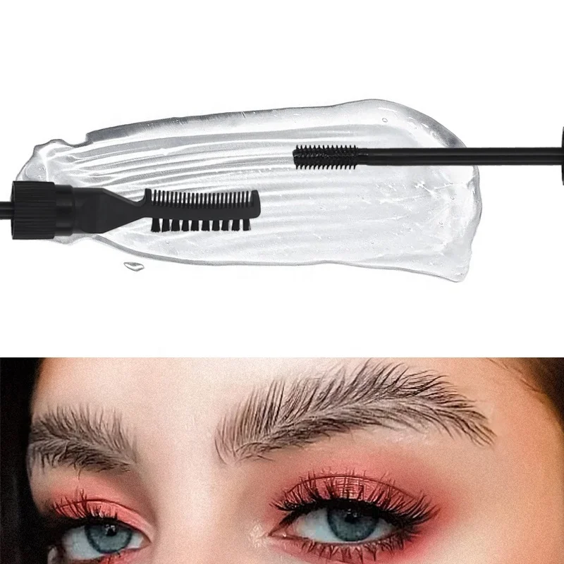 Low MOQ Custom Your Own Logo Best New Grey Tube Brow Freeze Wax Gel Long Lasting Dry Fast Waterproof Liquid Clear Eyebrow Gel
