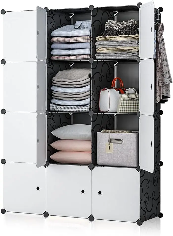Bedroom for Toys Shoes Clothes Portable Closet Wardrobe Cube Storage Organizer Plastic Clothing Cabinet