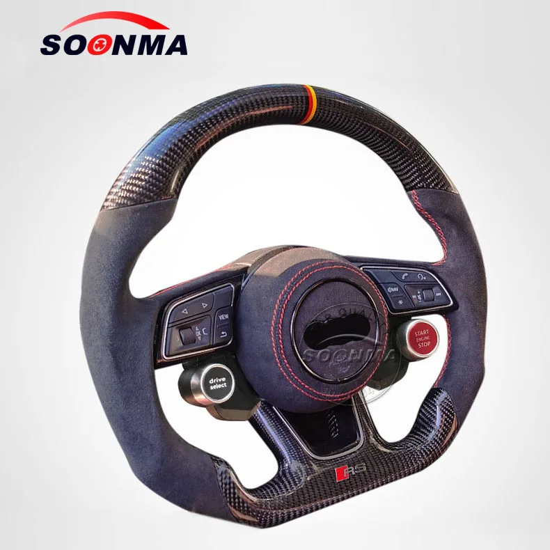Carbon Fiber Steering Wheel Compatible With Audi Rs3 Rs4 Rs5 Rs6 Rs7 S3 S4 S5 S6 S7