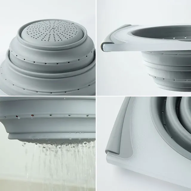 Multi-function Kitchen Vegetable Folding Chopping Board Removable Draining Basket Tray Foldable Cutting Board