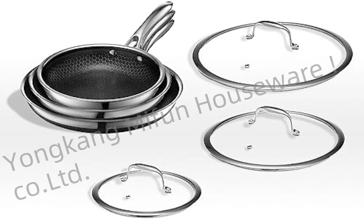 Factory wholesale household Stainless steel kitchenware Coated non-stick pan cookware sets