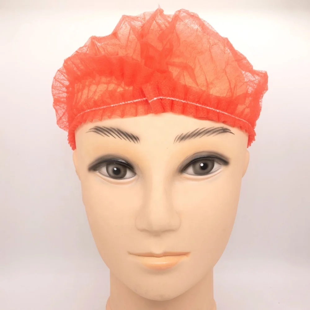 Disposable non woven medical bouffant clip cap elastic disposable doctor nurse bouffant caps
