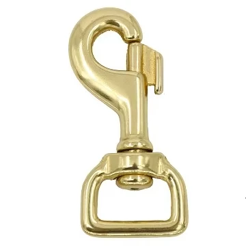 Metal Carabiner Swivel Snap Hooks Fashion Solid Brass Snap Hook With D Ring Bag Clip Swivel For Handbag Dog Leash Fitting