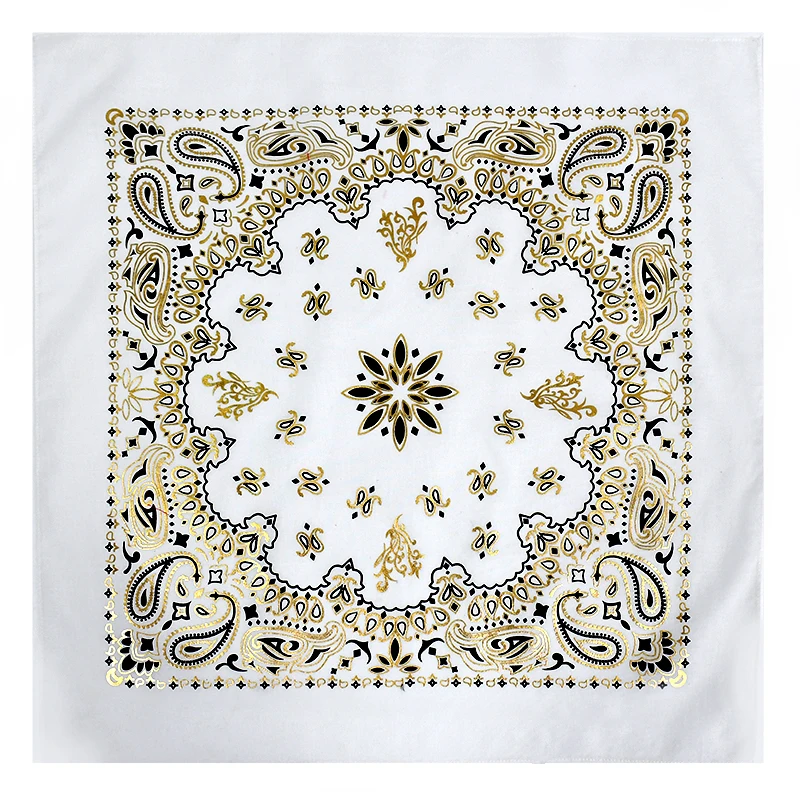 Хлопковая ткань Пейсли дизайн квадратной формы двусторонний Блестящий принт хлопок бандана шарф