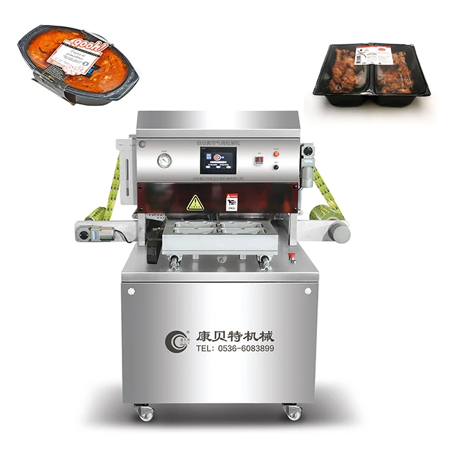 Huchuan Plastic Tray Sealing Modified Atmosphere Takeaway Food Packaging Machine MAP Gas Sealer Nitrogen