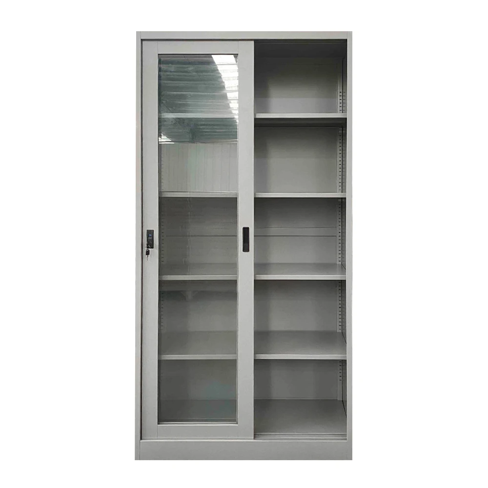 High Quality Cupboard Sliding Door Steel File Cabinet Metal Glass Door Cupboard