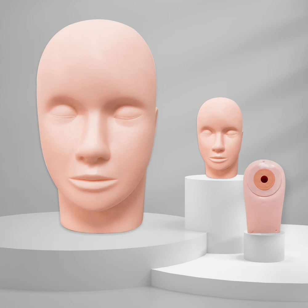 pinky leem wholesale custom Professional Factory Supply Eyelash Extension Practice Tool Silicone Training Human Head Model
