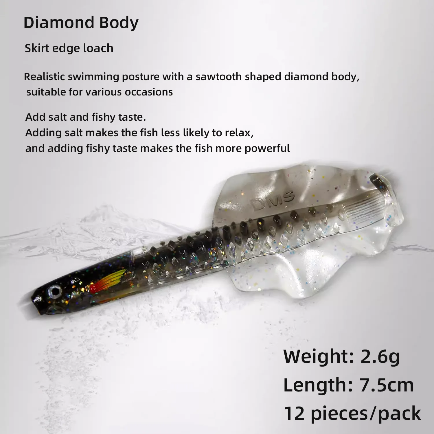 12pcs Soft Bionic Swimming Fishing Lure Simulation Loach Fishing Bait Worm Lure Kit Sea Fishing Accessories for Bass Trout Saltw