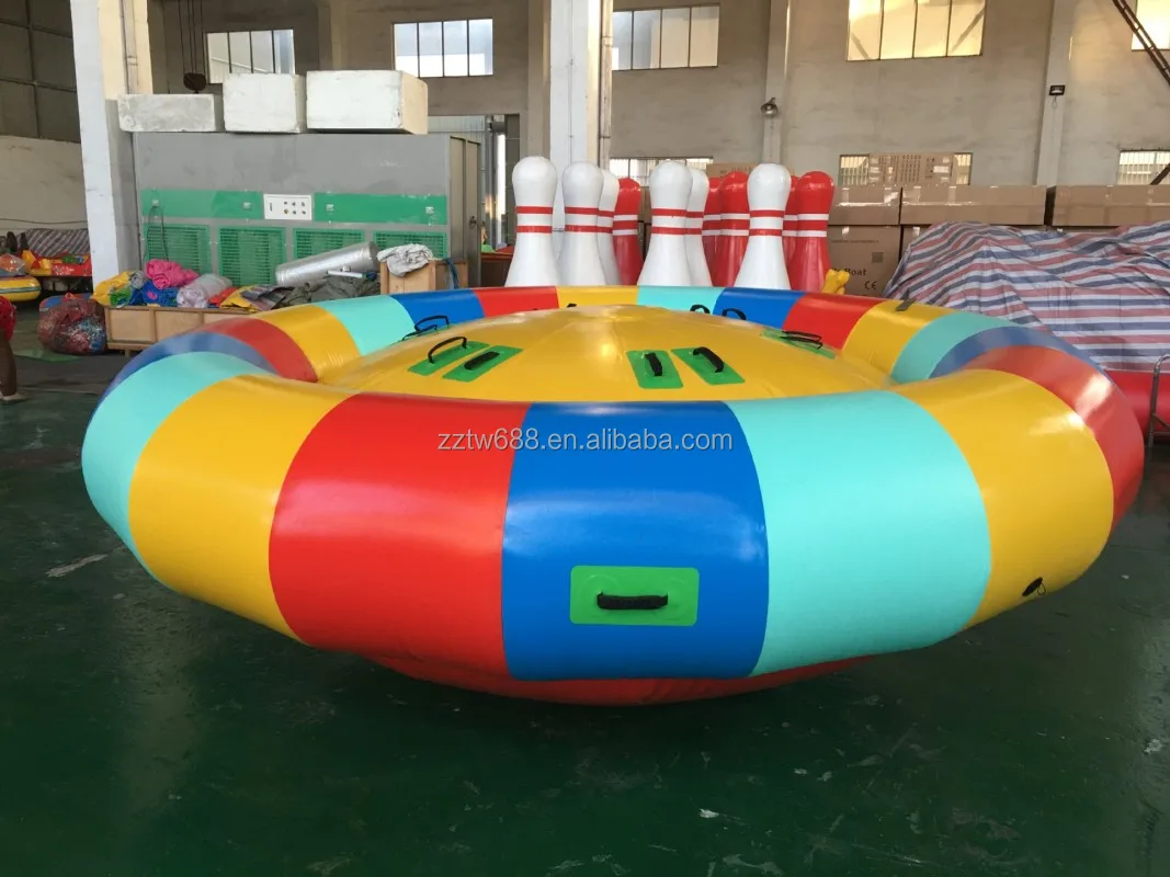 Factory Price Water Spinning Ball Inflatable Drag Spinning UFO Towable Tube Inflatable Water Rotating Disco Boat