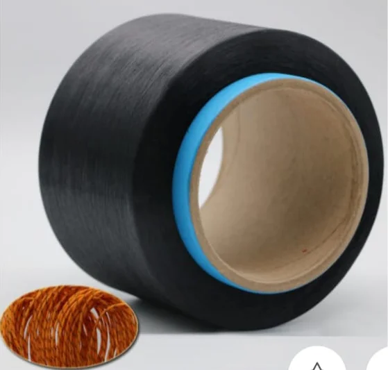 Carbon conductive yarn 20D 40D color black conductive polyester nylon yarn