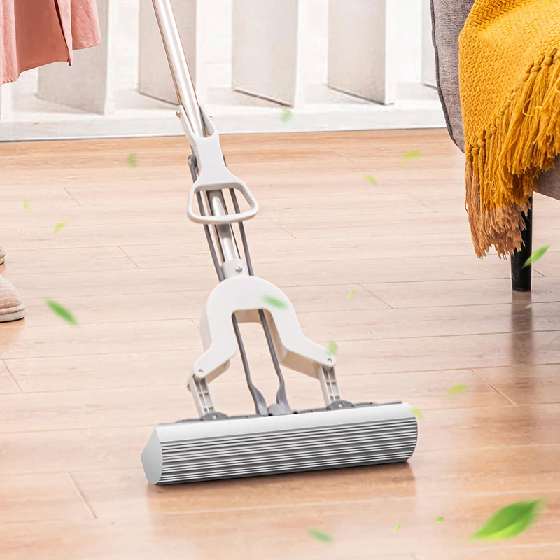 Wholesale Floor Cleaning Mop 110cm Stainless Steel Long Handle Easy Squeeze PVA Sponge Mop