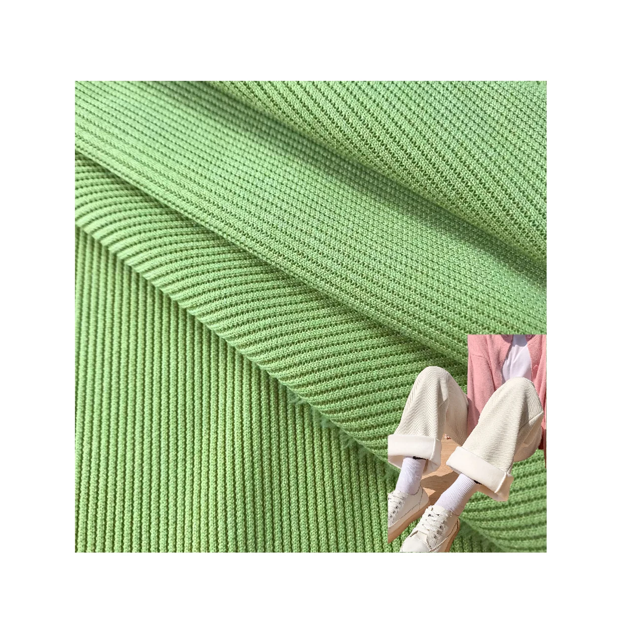 Raw material 230GSM rayon cotton spandex knitting thick 3*3 viscose ribbed fabric for winter cardiganPopular