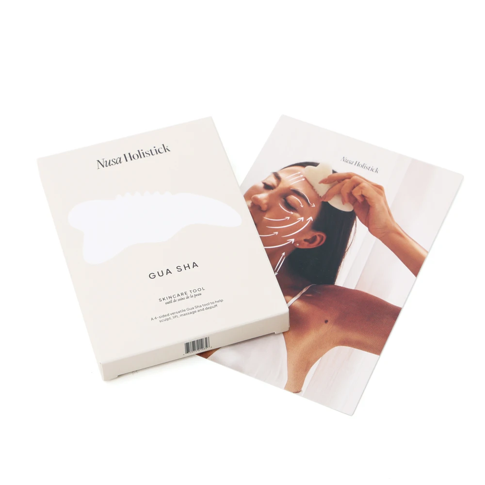 custom logo cardboard gua sha set box for cosmetic brushes tools packaging lotion serum women skin care products packing box