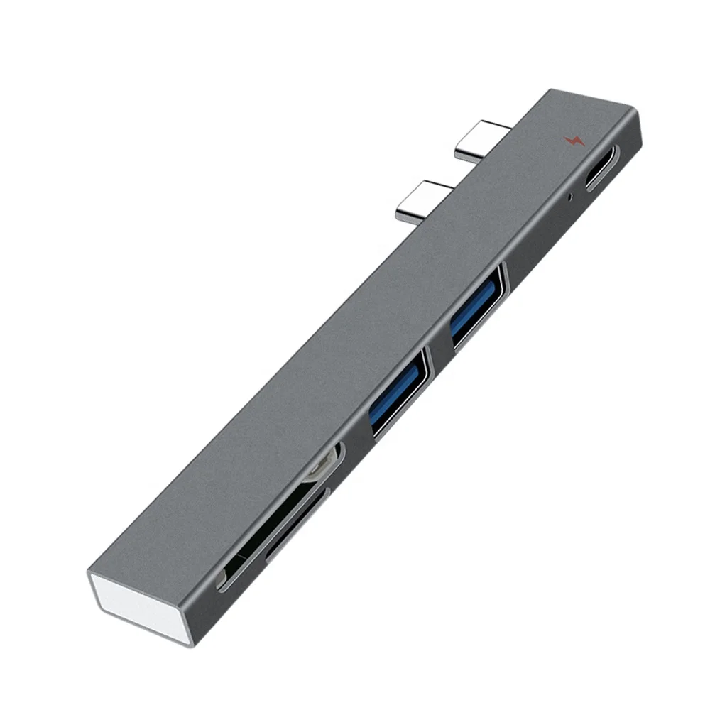 Doonjiey USB C HUB Dual Type Adapter Dock with PD Charger SD/TF Slot For PC for Macbook Pro 13 15 Air Mi Pro#T2