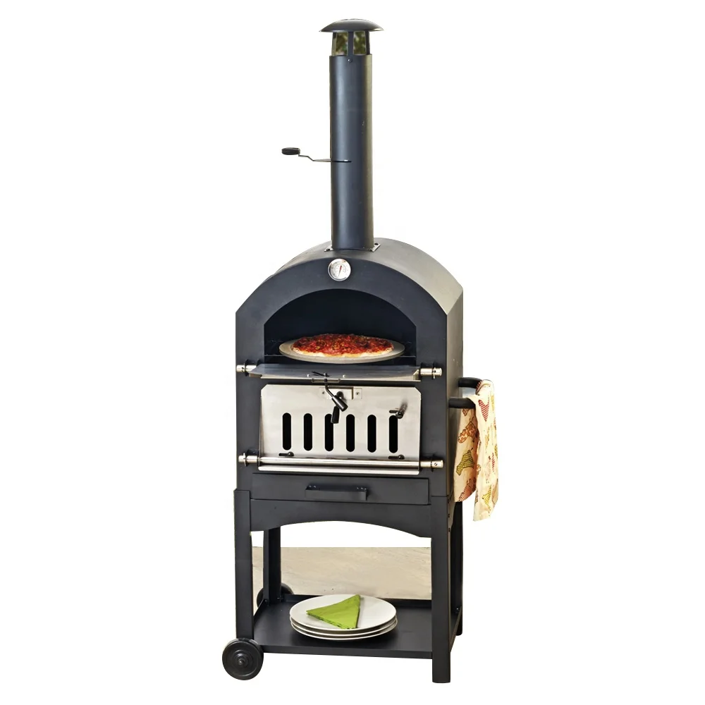 Outdoor Pizza Oven Big Round Table Top Stovetop Charcoal Woodfire Wood Fired Pizza Oven