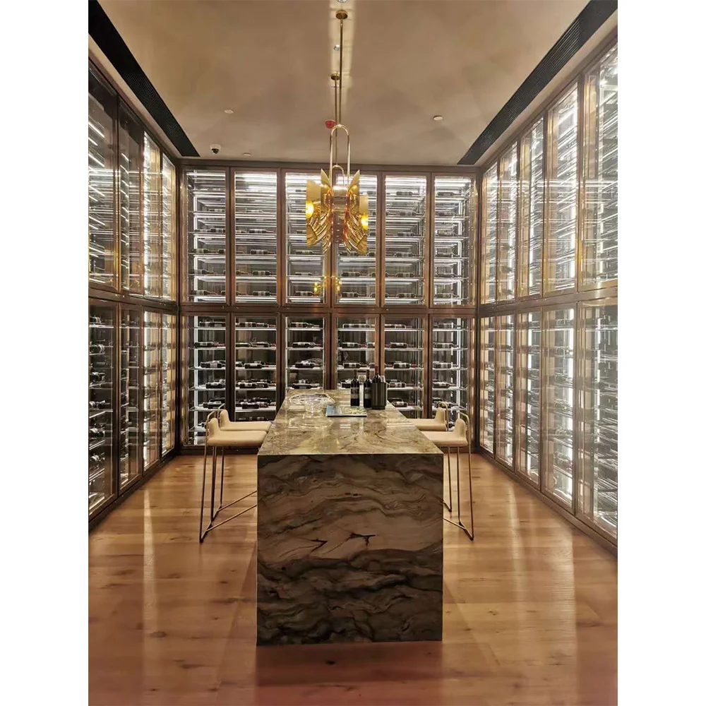 Commercial shop custom wine Acrylic rack cellar large capacity wine storage display wine refrigerator