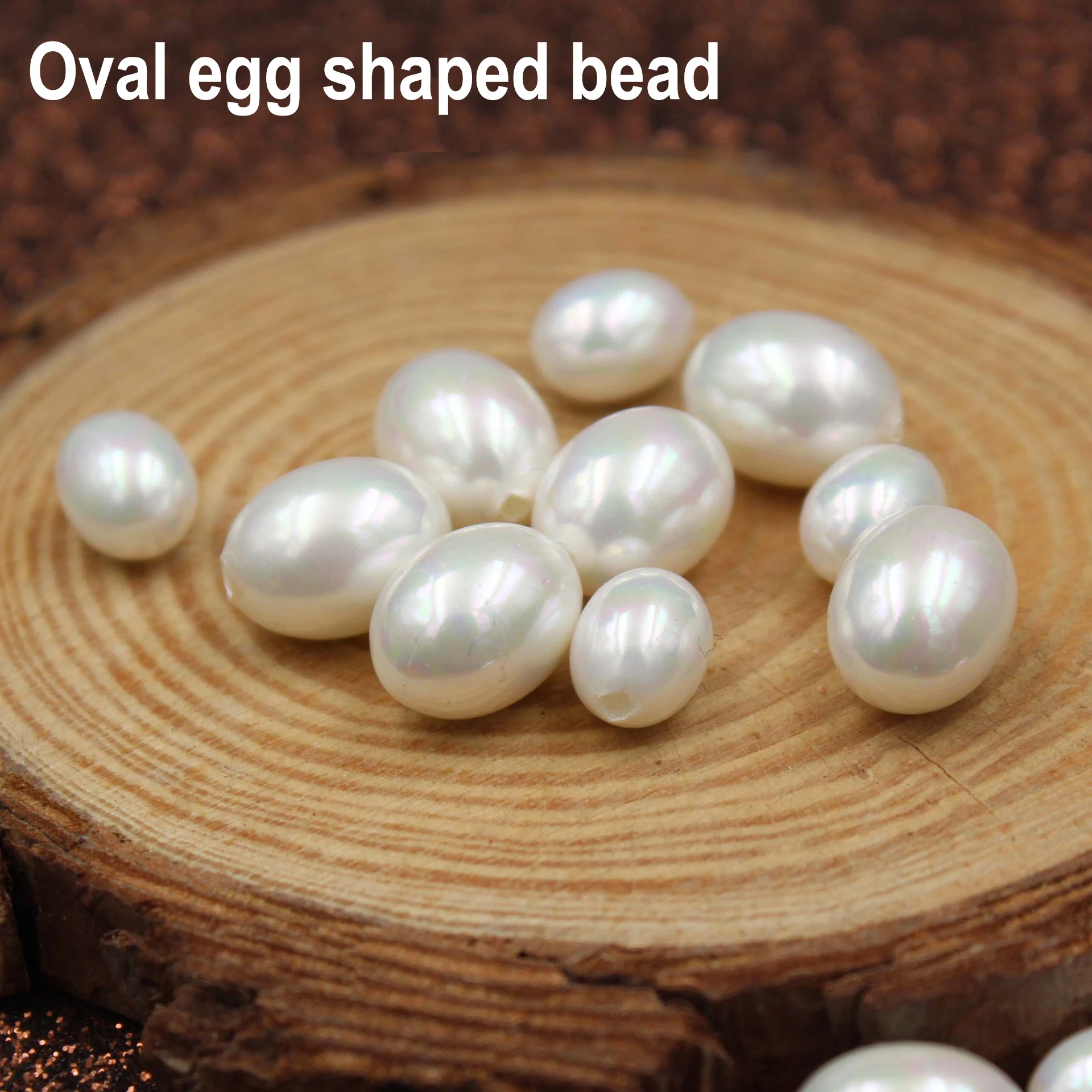 Natural Oval Shell Shaped Pearl DIY Half Hole Egg Shaped Pearl Accessories Jewelry Accessories Wholesale