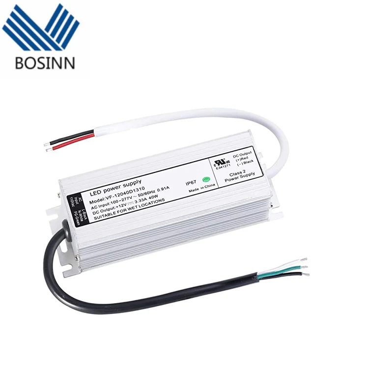 AC100~277V Input 600 Watt Universal IP67 LED Light Adapter 36V 48V AC DC Power Supply 24V LED Driver Transformer