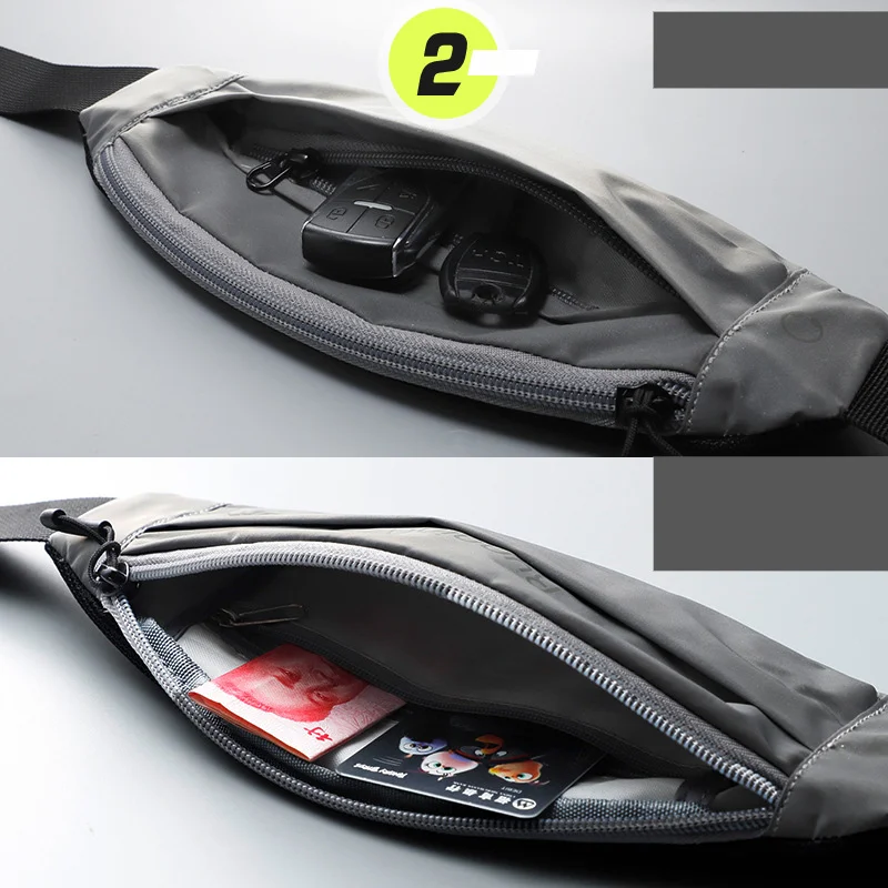 Customized Logo Running Cell Phone Waist Belt Outdoor Sports Marathon Reflective Waterproof Breathable Fitness Waist Packs