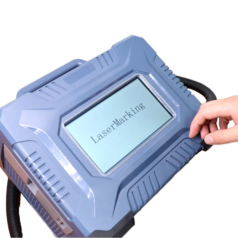 Portable 20W/30W/50W JPT/Raycus Brand Fiber Laser Marker Rechargeable Battery Printer Car Glass S/N Marking DXF PLT DWG Metal