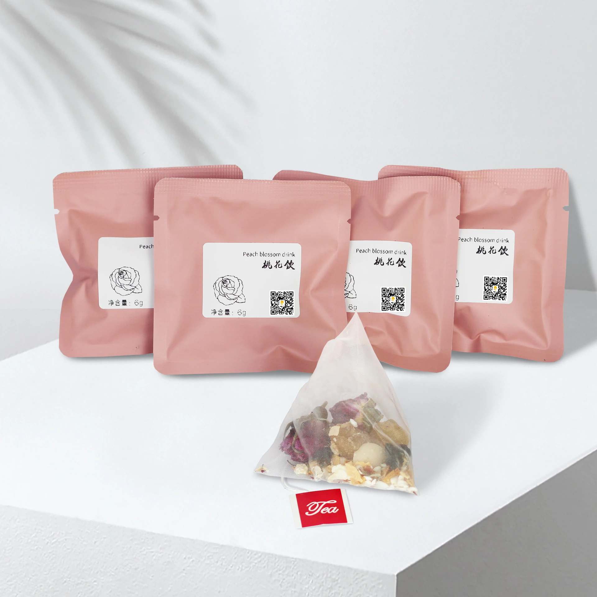 Winter Peach Rose lossom Petals Dried Flowers Detox Blooming Tea Bag for Woman`s Skin Beauty Herbal Tea