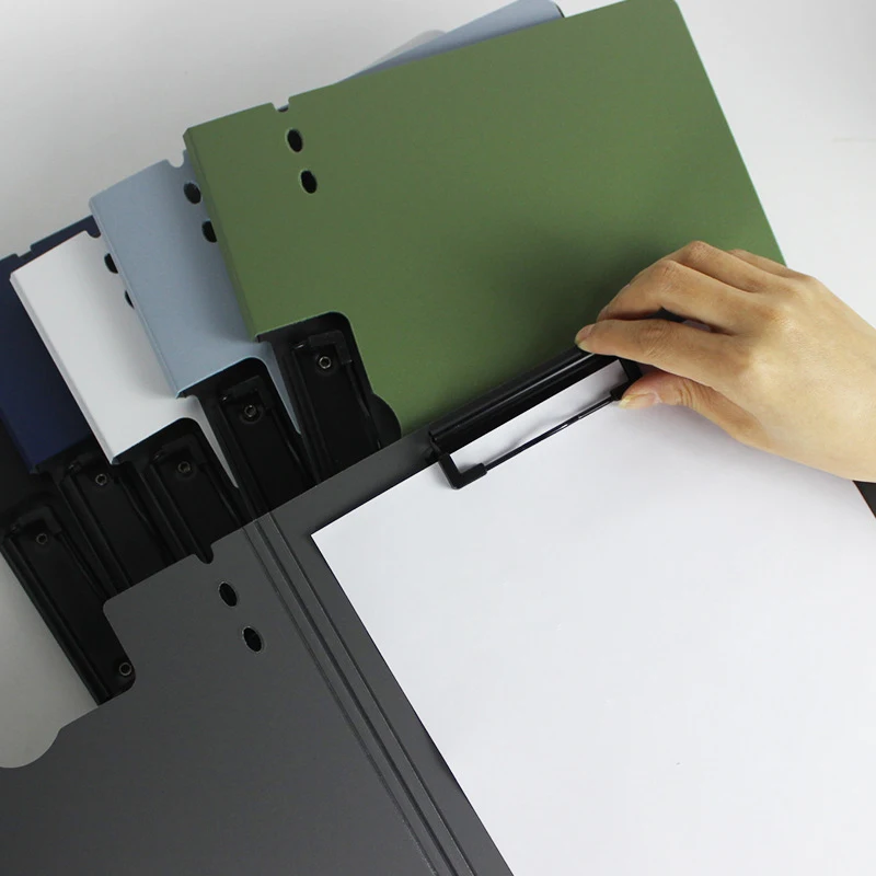 Low Profile Clip Standard A4 Letter Size Color Plastic Clip Folio Board Office Letter Pad PP Clipboard File Folder