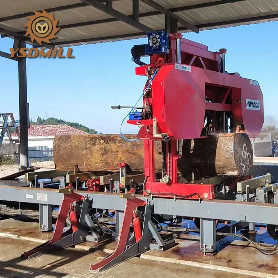 Portable horizontal band sawmill diesel engine gasoline engine or electric saw machines chain saw