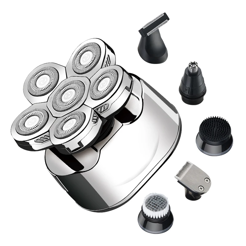 
New Design IPX6 waterproof 5 in 1 mini electric back hair mens bald head shaver for men usb rechargeable foil shave machine 