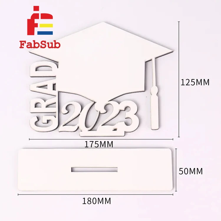 2023 Wooden Graduation Gifts MDF Blanks Personalized White Frame sublimation GRAD Photo frames