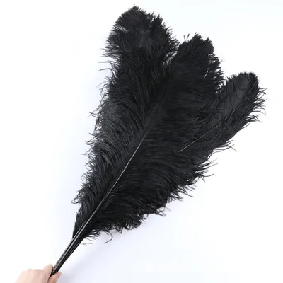 Cheap Price Nature Dyed Large Black Ostrich Feathers Ostrich