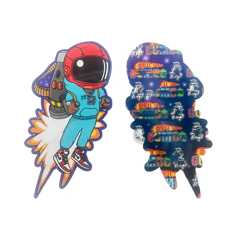 Wholesale MOQ 250pcs Custom Printed Plastic Shaped Gummy Cookie Bags 3.5g Zipper Die Cut Mylar Smell Proof Packaging Bags